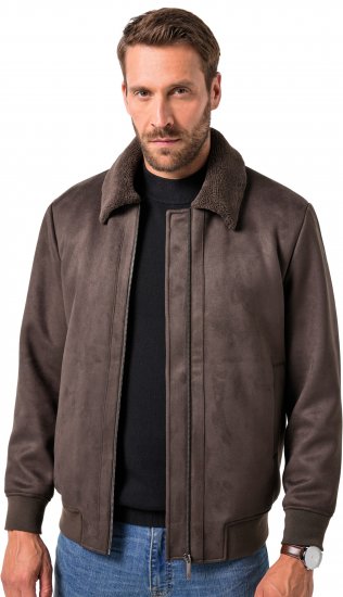 JP1880 Bomber Jacket Faux Leather Dark Brown - Jassen - Grote Maten Herenjassen