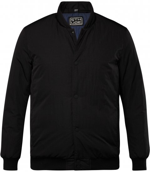 STHUGE Bomber Jacket Quilted Black - Jassen - Grote Maten Herenjassen