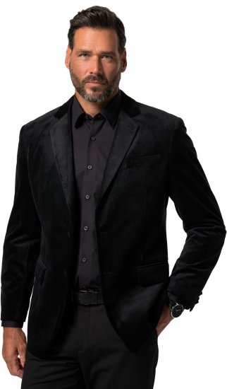 JP1880 Jacket Velvet Business Smoking Black - Pakken - Grote Maten Kostuum Heren