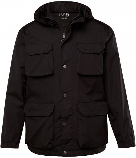 Jay-Pi Jacket Technical Weatherproof Stomach Fit Black - Jassen - Grote Maten Herenjassen