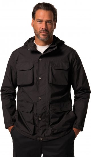Jay-Pi Jacket Technical Weatherproof Stomach Fit Black - Jassen - Grote Maten Herenjassen