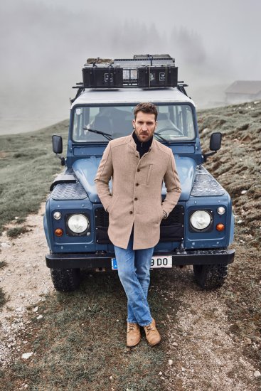 JP1880 Coat Wool Blend Beige Melange - Jassen - Grote Maten Herenjassen