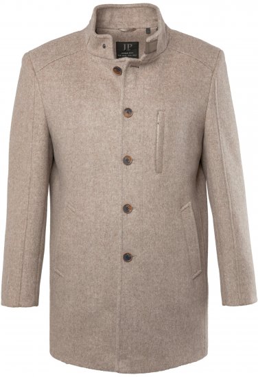 JP1880 Coat Wool Blend Beige Melange - Jassen - Grote Maten Herenjassen