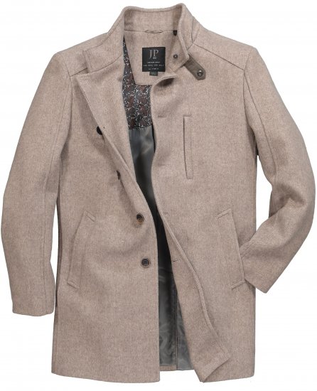 JP1880 Coat Wool Blend Beige Melange - Jassen - Grote Maten Herenjassen