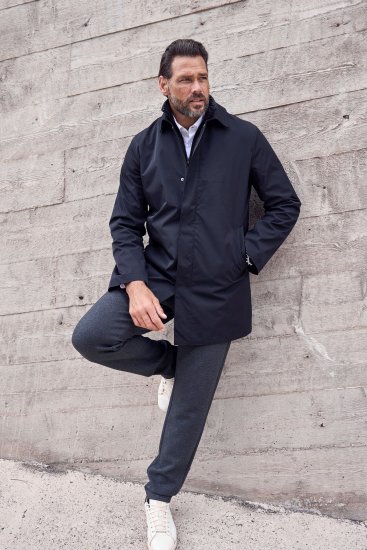 JP1880 Business Coat Zip-out Panel Black - Jassen - Grote Maten Herenjassen