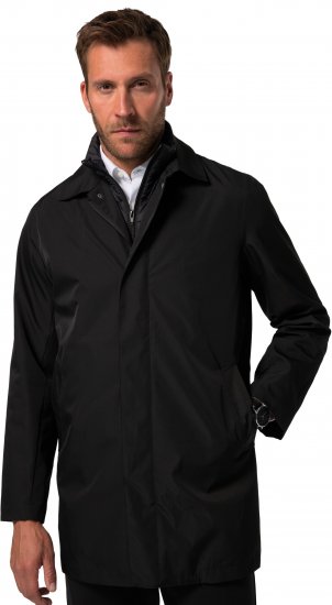JP1880 Business Coat Zip-out Panel Black - Jassen - Grote Maten Herenjassen