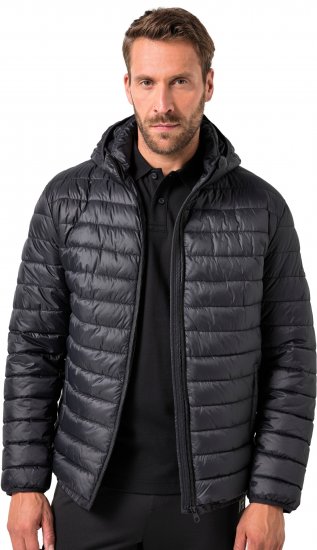 JAY-PI Lightly Quilted Jacket with a Hoodie Black - Jassen - Grote Maten Herenjassen