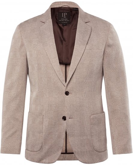 JP1880 Jacket Business Checked Beige - Jassen - Grote Maten Herenjassen