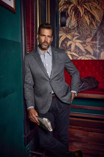 JP1880 Jacket Business Donegal Graphite Grey - Jassen - Grote Maten Herenjassen