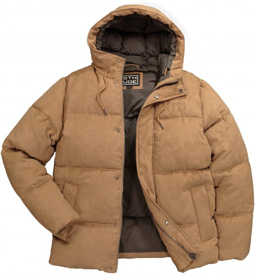 STHUGE Jacket Puffer With Warm Quilting Beige - Jassen - Grote Maten Herenjassen