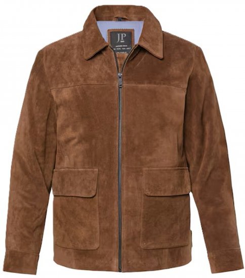 JP1880 Leather Jacket Genuine Cowhide Brown - Jassen - Grote Maten Herenjassen