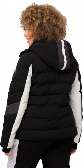 Ulla Popken HYPRAR Chevron Stripe Triple Function Quilted Fully Lined Ski Jacket Black - Jassen - 