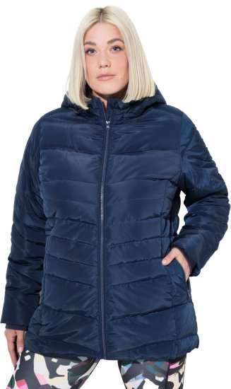 Ulla Popken Quilted Water Repellent Jacket Navy Blue - Jassen & mantels - 