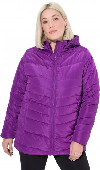 Ulla Popken Quilted Water Repellent Jacket Dark Purple - Jassen - 