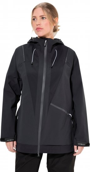 Ulla Popken Functional Reflective Waterproof Jacket Black - Jassen - 