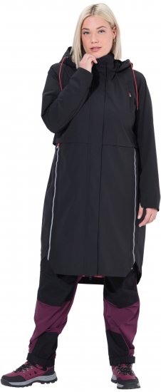 Ulla Popken Extra Long Functional Coat Black - Jassen - 