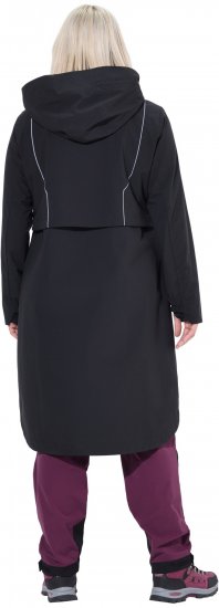 Ulla Popken Extra Long Functional Coat Black - Jassen - 