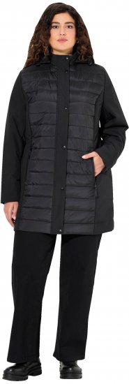Ulla Popken HYPRAR Mixed Texture Water-Repellent Jacket Black - Jassen - 