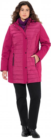 Ulla Popken HYPRAR Mixed Texture Water-Repellent Jacket Ruby - Jassen - 