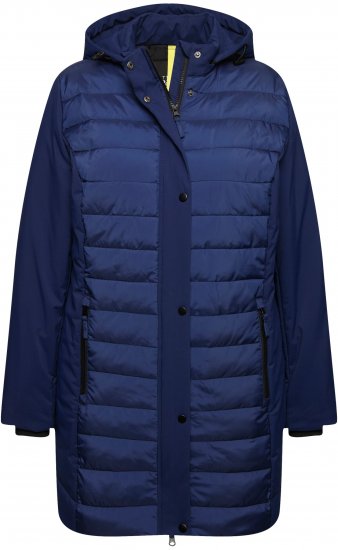 Ulla Popken HYPRAR Mixed Texture Water-Repellent Jacket Night Blue - Jassen - 