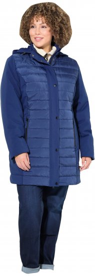 Ulla Popken HYPRAR Mixed Texture Water-Repellent Jacket Night Blue - Jassen - 