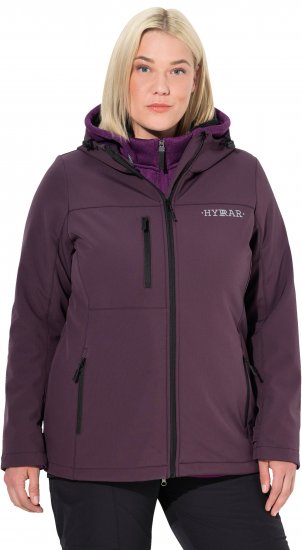 Ulla Popken HYPRAR Softshell Fleece Lined Jacket Dark Blackberry - Damesriemen - 