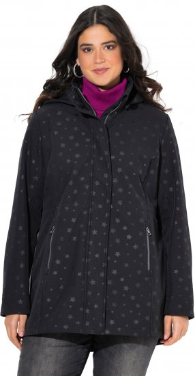 Ulla Popken HYPRAR Star Print Softshell Jacket Black - Jassen - 