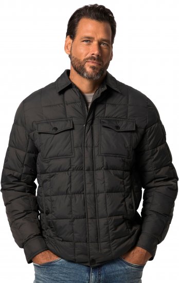 JP1880 Quilted Shirt Collar Jacket TALL Anthracite - TALL jassen - 