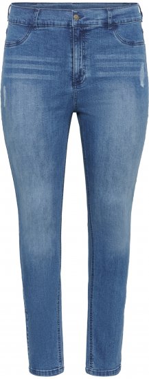 Kaffe Curve Laurina Jeans Washed/Destroyed Blue Denim - Jeans & Broeken in Grote Maten – Plus Size - 