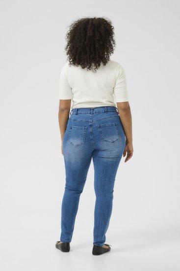 Kaffe Curve Laurina Jeans Washed/Destroyed Blue Denim - Jeans & Broeken in Grote Maten – Plus Size - 