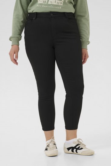 Kaffe Curve Dina Slim jeans met cropped lengte Zwart - Jeans & Broeken in Grote Maten – Plus Size - 