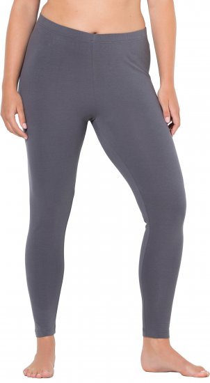 Ulla Popken Basic Stretch Knit Ankle Length Leggings Dark Grey - Jeans & Broeken in Grote Maten – Plus Size - 