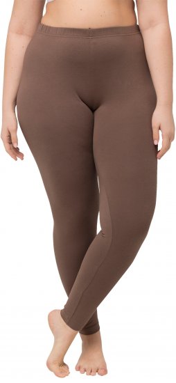 Ulla Popken Basic Stretch Knit Ankle Length Leggings Nougat Brown - Jeans & Broeken in Grote Maten – Plus Size - 