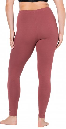 Ulla Popken Basic Stretch Knit Ankle Length Leggings Brick Red - Jeans & Broeken in Grote Maten – Plus Size - 