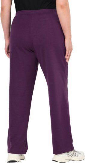 Ulla Popken Pull On Knit Straight Leg Pocket Pants Dark Blackberry - Jeans & Broeken in Grote Maten – Plus Size - 
