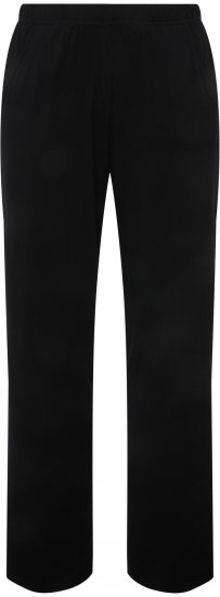 Ulla Popken Bootcut Elastic Waist Cotton French Terry Sport Pants Black - Jeans & Broeken in Grote Maten – Plus Size - 