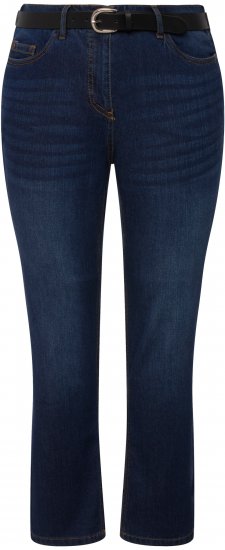 Ulla Popken Sammy Fit Slim Leg Stretch Jeans Blue Denim - Jeans & Broeken in Grote Maten – Plus Size - 