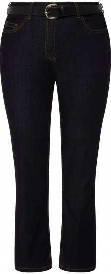 Ulla Popken Sammy Fit Slim Leg Stretch Jeans Dark Blue Denim - Jeans & Broeken in Grote Maten – Plus Size - 