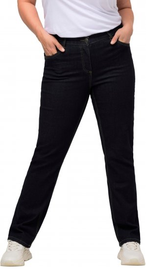 Ulla Popken Straight Leg Mandy Fit Stretch Jeans Dark Blue Denim - Jeans & Broeken in Grote Maten – Plus Size - 