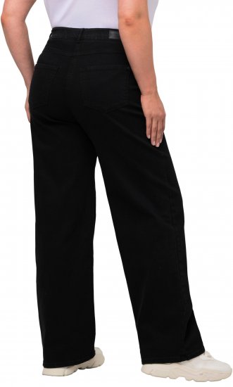Ulla Popken Mary Fit Wide Leg Stretch Jeans Black - Jeans & Broeken in Grote Maten – Plus Size - 