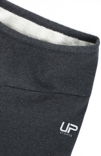 Ulla Popken Faux Fur Lined Stretch Leggings Charcoal - Jeans & Broeken in Grote Maten – Plus Size - 