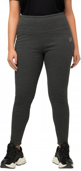 Ulla Popken Faux Fur Lined Stretch Leggings Charcoal - Jeans & Broeken in Grote Maten – Plus Size - 