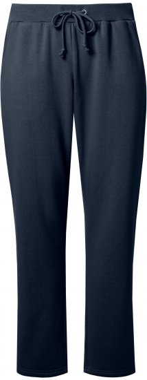 Ulla Popken Basic Drawstring Elastic Waist Cotton Blend Joggers Navy - Jeans & Broeken in Grote Maten – Plus Size - 