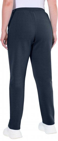 Ulla Popken Basic Drawstring Elastic Waist Cotton Blend Joggers Navy - Jeans & Broeken in Grote Maten – Plus Size - 