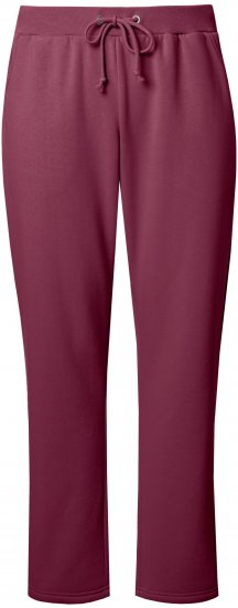 Ulla Popken Basic Drawstring Elastic Waist Cotton Blend Joggers Dark Berry - Jeans & Broeken in Grote Maten – Plus Size - 