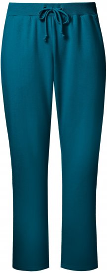 Ulla Popken Basic Drawstring Elastic Waist Cotton Blend Joggers Cerulean - Jeans & Broeken in Grote Maten – Plus Size - 