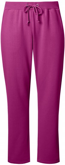 Ulla Popken Basic Drawstring Elastic Waist Cotton Blend Joggers Berry - Jeans & Broeken in Grote Maten – Plus Size - 
