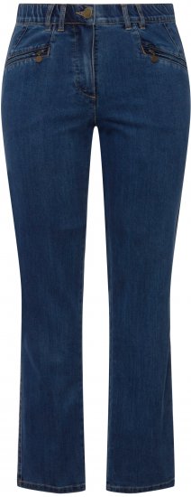 Ulla Popken Mony Elastic Waist Zip Pocket Jeans Blue Denim - Jeans & Broeken in Grote Maten – Plus Size - 