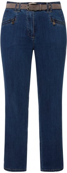 Ulla Popken Mony Elastic Waist Zip Pocket Jeans Blue Denim - Jeans & Broeken in Grote Maten – Plus Size - 