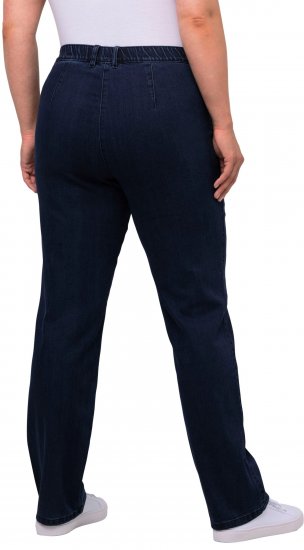 Ulla Popken Mony Elastic Waist Zip Pocket Jeans Dark Blue Denim - Jeans & Broeken in Grote Maten – Plus Size - 